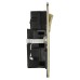 Knightsbridge 13A 2 Gang Flat Plate Type A/C USB Socket with 2 x USB - 4A - Brushed Brass/Black 