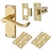 Exel Budget Scroll Latch Door Handle Kit - Short Plate - Polished Brass