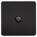 Knightsbridge 1 Gang Screwless Flat Plate Non Isolated TV Outlet - Matt Black