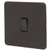 Knightsbridge 10AX 1 Gang Intermediate Screwless Flat Plate Light Switch - Smoked Bronze