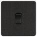 Knightsbridge 10AX 1 Gang Intermediate Screwless Flat Plate Light Switch - Smoked Bronze