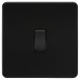 Knightsbridge 10AX 1 Gang Intermediate Screwless Flat Plate Light Switch - Matt Black
