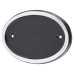Screw Fix Door Numeral & Letter Blank Plate - 100 x 145mm - Oval - Polished Aluminium and Black