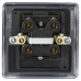 Knightsbridge 45A 1 Gang Round Edge Double Pole Cooker Switch with Neon - Matt Black