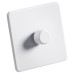 Knightsbridge 5 - 150W 1 Gang 2 Way Push On/Off Rotary Intelligent LED Dimmer Switch - Matt White