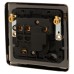 Eurolite Enhance Decorative 13A 1 Gang DP Switched Fused Spur - Antique Brass with Black Inserts