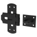 Heavy Pattern Vertical Hasp & Staple - 150 x 50mm - Black 