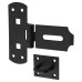 Heavy Pattern Vertical Hasp & Staple - 150 x 50mm - Black 