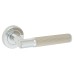 Serozzetta by Carlisle Brass Polished Chrome/Satin Nickel Lines Door Handles on Rose - Image Range 