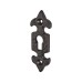 Olde Forge Fleur de Lys Escutcheon - 75 x 23mm - Keyhole - Antique Black Iron