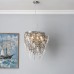 BHS Esme 3 Light Chandelier Ceiling Light - Polished Chrome Fittings with Crystal Droplets