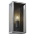 Forum Zink Cuba Outdoor Wall Lantern Light - IP44 - Silver with Black Mesh Insert