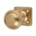 Louis Fraser Ribbed Mortice Door Knob on Square Rose - 55 x 55mm Rose - Light Bronze