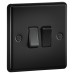 Knightsbridge 10AX 2 Gang 2 Way Round Edge Light Switch - Matt Black