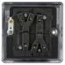Knightsbridge 10AX 2 Gang 2 Way Round Edge Light Switch - Matt Black