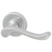 Heritage Brass by M Marcus Satin Chrome Scroll Door Handles on Round Rose - Bedford Range 