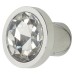 Exel Flat Crystal Glass Cabinet Knob - 21mm Diameter - Polished Chrome