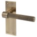 Exel Antique Brass Knurled Latch Door Handle - Loxley Range - 150 x 50mm