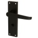 Exel Matt Black Budget Straight Bathroom Door Handle - Mia Range - 153 x 42mm