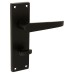Exel Matt Black Budget Straight Bathroom Door Handle - Mia Range - 153 x 42mm