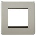 Knightsbridge 1 Gang 2 Module Euro Screwless Faceplate - Brushed Chrome