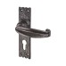 Elan Metalized Antique Black Iron Tudor Euro Lock Door Handle - 159 x 38mm