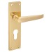 Exel Polished Brass Victorian Straight Euro Lock Door Handle - 155 x 42mm
