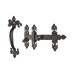 Elan Fleur de Lys Thumb Latch Set - Metalized Antique Black Iron