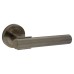 Hampstead Antique Brass Knurled Door Handles on Round Rose - Orla Range 