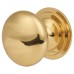 Exel Victorian Turned Round Cabinet Knob - 50mm Diameter - Polished Brass