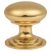 Exel Victorian Turned Round Cabinet Knob - 50mm Diameter - Polished Brass