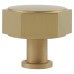 Alexander & Wilks Vesper Hex Cabinet Knob - 40mm Diameter - Satin Brass