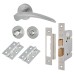 Exel Aston Bathroom Lock Door Handle on Rose Kit - Satin Chrome