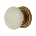 Hampstead Porcelain Crackle Glaze Round Cabinet Knob - 39mm Diameter - Antique Brass