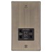 Knightsbridge 115/230V Dual Voltage Shaver Socket - Antique Brass with Black Insert