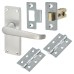 Exel Victorian Latch Door Handle Kit - Short Plate - Satin Chrome