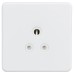 Knightsbridge 5A Screwless Flat Plate Unswitched Round Pin Socket - Matt White with White Insert