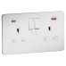 Knightsbridge 13A 2 Gang Type A/QC18W Type C/PD45W USB Socket with 2 x USB - Matt White/White