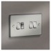 Knightsbridge 10AX 4 Gang 2 Way Square Edge Plate Light Switch - Brushed Chrome