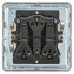 Knightsbridge 10AX 3 Gang 2 Way Screwless Flat Plate Light Switch - Antique Brass