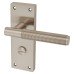 Exel Satin Nickel Reeded Bathroom Door Handle - Lily Range - 155 x 55mm