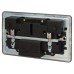 Knightsbridge 13A 2 Gang Screwless USB Socket with 2 x USB - 2.4A - Matt Black/Black Inserts