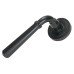 From The Anvil Matt Black Door Handles on Round Art Deco Rose - Newbury Range 