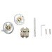 Jigtech Polished Stainless Steel Door Handles on Round Slim Rose - Schema Vinklad Range 