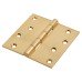 Jedo Quality Projection Hinge - 102 x 102 x 3mm - Polished Brass - Pair