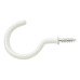 Cup Hook - 32mm Hook - White Plastic Coated - Pack of 10