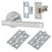 Exel Bella Latch Door Handle on Rose Kit - Polished/Satin Chrome