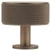 Carlisle Brass Knurled Radio Round Cabinet Knob - 35mm Diameter - Antique Brass