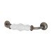 Hampstead 24mm Porcelain Crackle D-Bar Cabinet Pull Handle - 128mm Centres - Pewter Effect