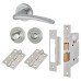 Exel Eloise Bathroom Lock Door Handle on Rose Kit - Satin Chrome
